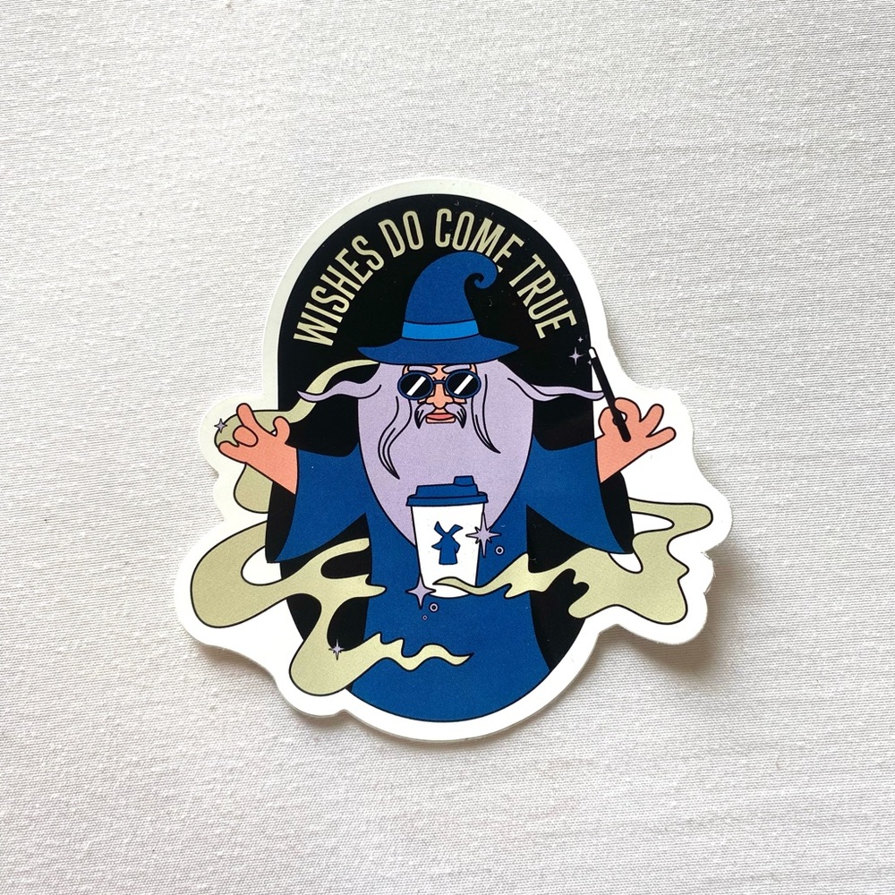 Wishes Do Come True Wizard Dutch Bros Sticker